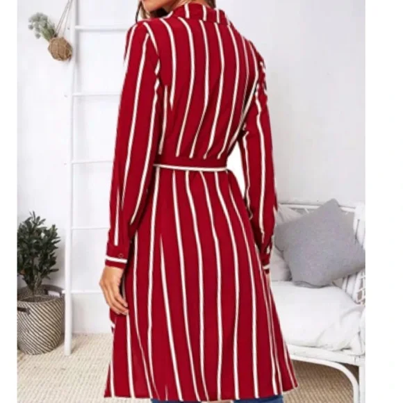 Delilah Wear Red and White Striped Tunic - Picture 3 of 6